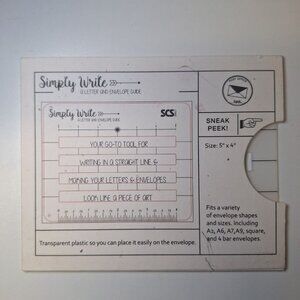 Simply Write Guide Letter Envelope USPS Mail Template Ruler 5x4 Lines Straight